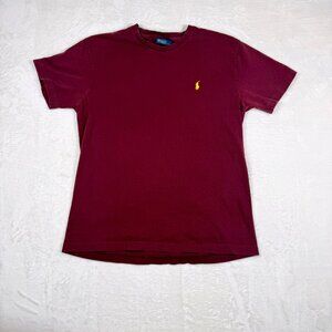 Vintage Polo Ralph Lauren‎ T Shirt Maroon Mens Small Minimalist Classic